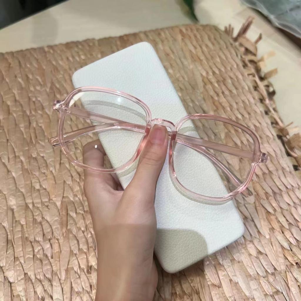 Large Frame Polygonal Anti-Blue Glasses Trendy Student Flat Glasses Finished Myopia