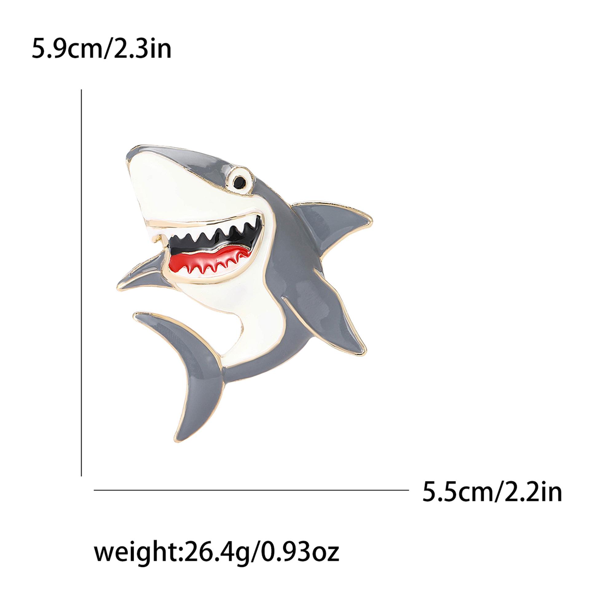 

Креативная эмалевая брошь в виде акулы из сплава, мультяшная креативная булавка для украшения мужского и женского костюма, пальто