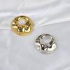 Round Geometric Brooch Zinc Alloy Round Pins Trendy Wrinkle Brooches  for Women Men