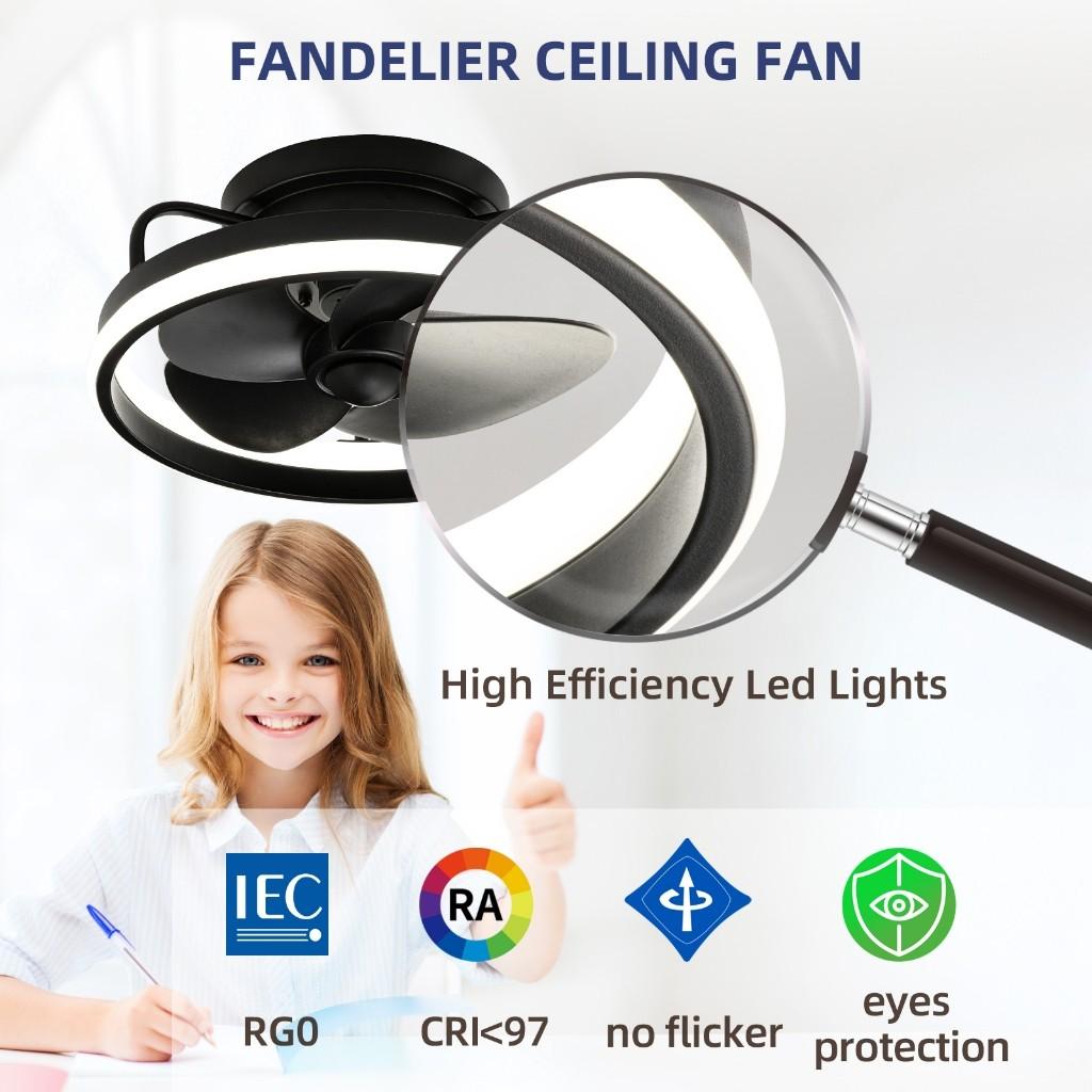 13.5 Inchs Ceiling Fan with Light White Small Ceiling Fan for Toilet/Kitchen DC Motor Fan
