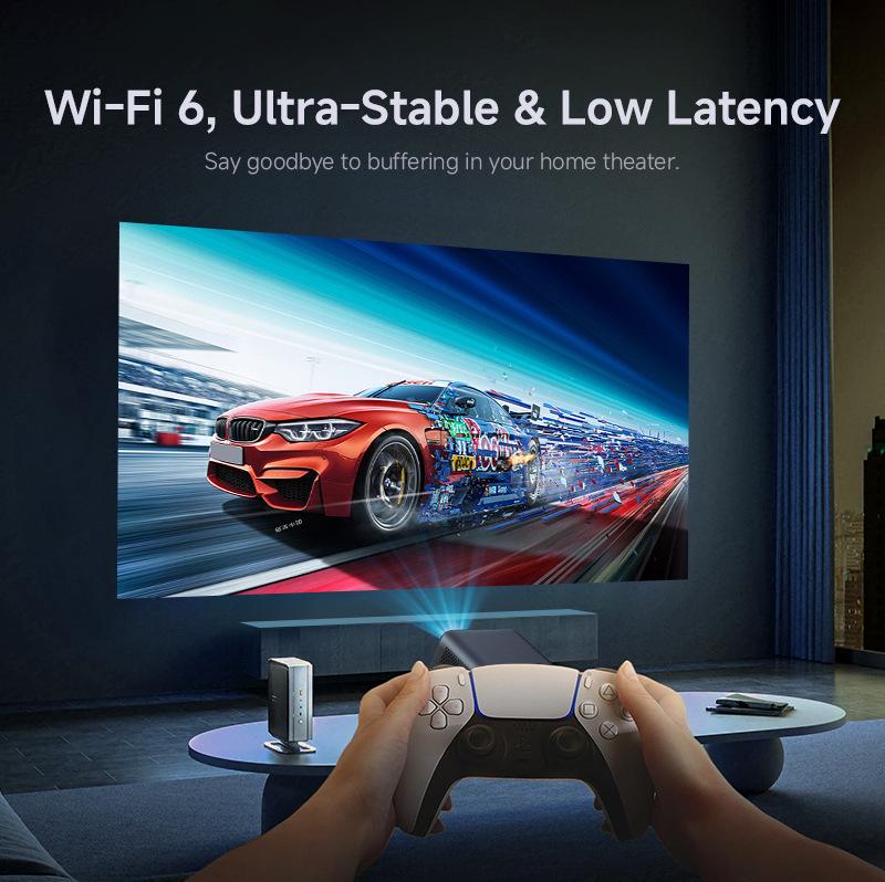 Germany 2026 1080P 360° Rotating Projector with Stand, 4K Wall Projection for Home Parties