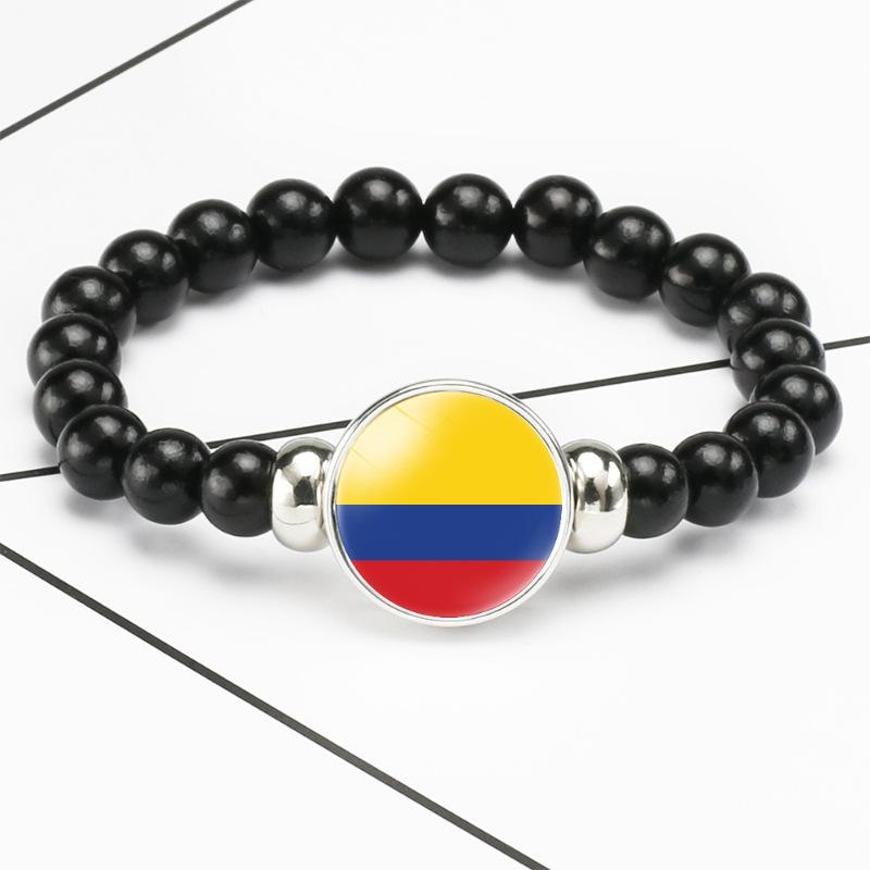 287 Länder Nationalflagge Druckknopf Elastisches Band Perlen Länderflagge Unabhängigkeitstag Perlen Schmuck Perlenarmband
