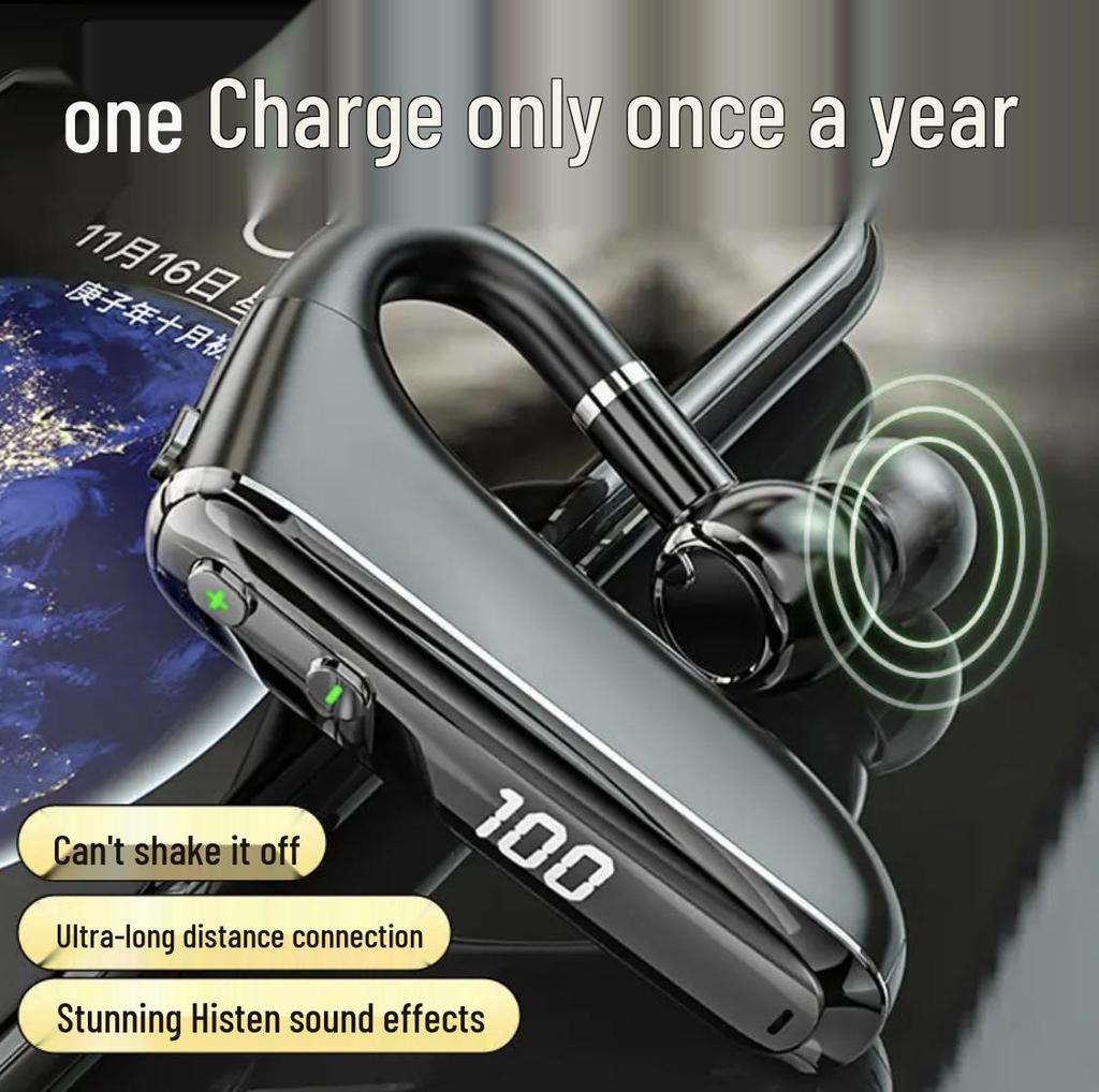 MD628 Ear-Hanging Sports Bluetooth Earphones with Digital Display