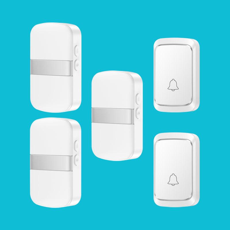 Battery-Powered Wireless Doorbell with DC Remote & Simple Call Button for Elderly, Dual Power