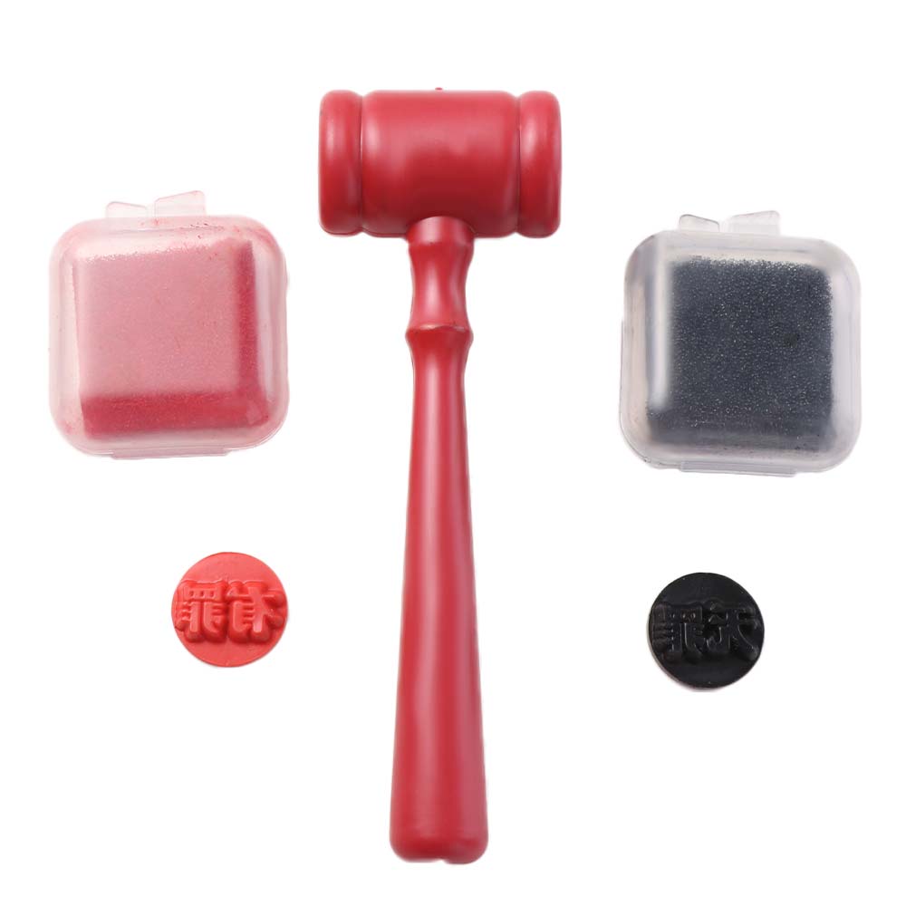 Inkpad Toy Wooden Hammer Portable Mini Judge Gavel Judge Stamp Hammer Notebook Decoration