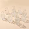 10 Stück/Set Kristallklare Mini-Glasvase Retro Relief-Blumenvase Kleines Vasenset Valentinstag