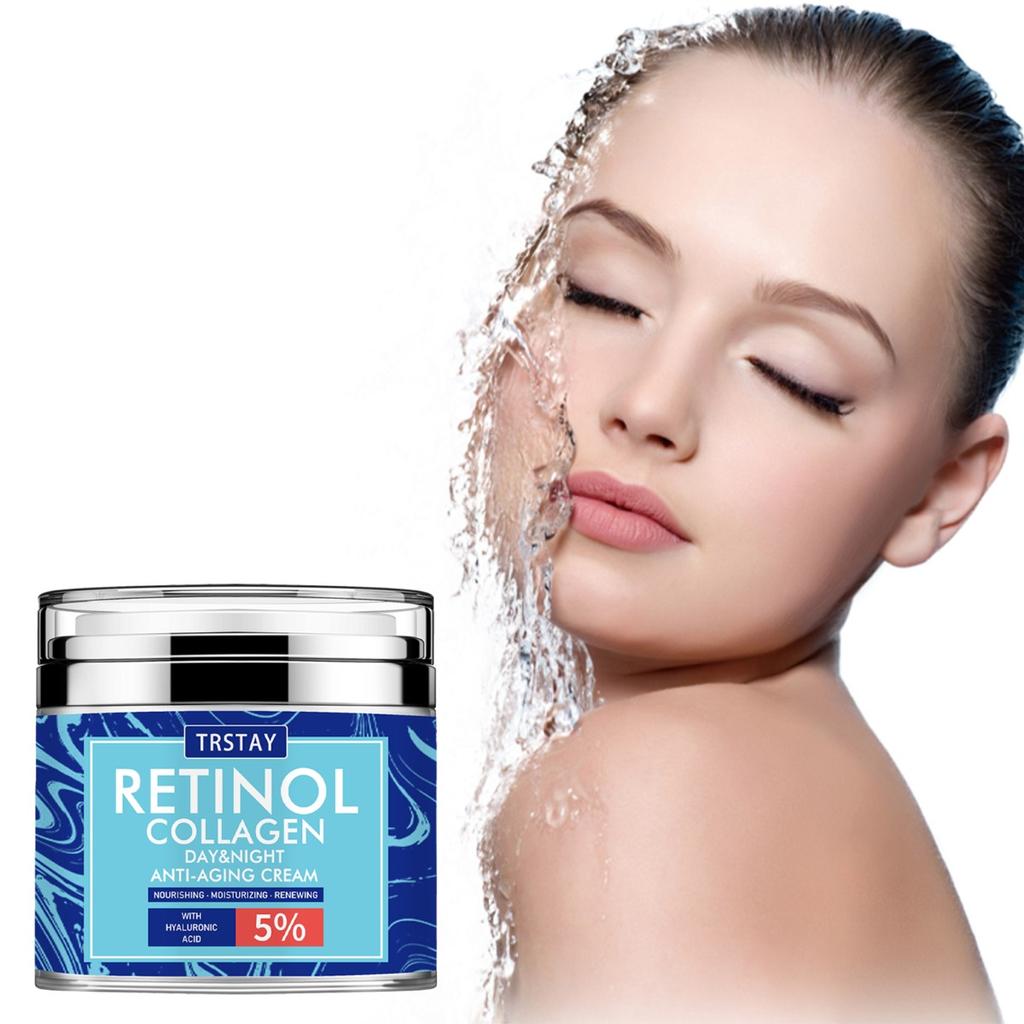 Retinol & Collagen Anti-Aging-Pflegecreme für Tag und Nacht. Befeuchten. Update mit Hyaluronsäure