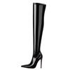 Thigh High Boots For Women 2024 Sexy Point Black Heeled Winter Women's Over the Knee Boot Long Party Fetish Dance Shoes Lady