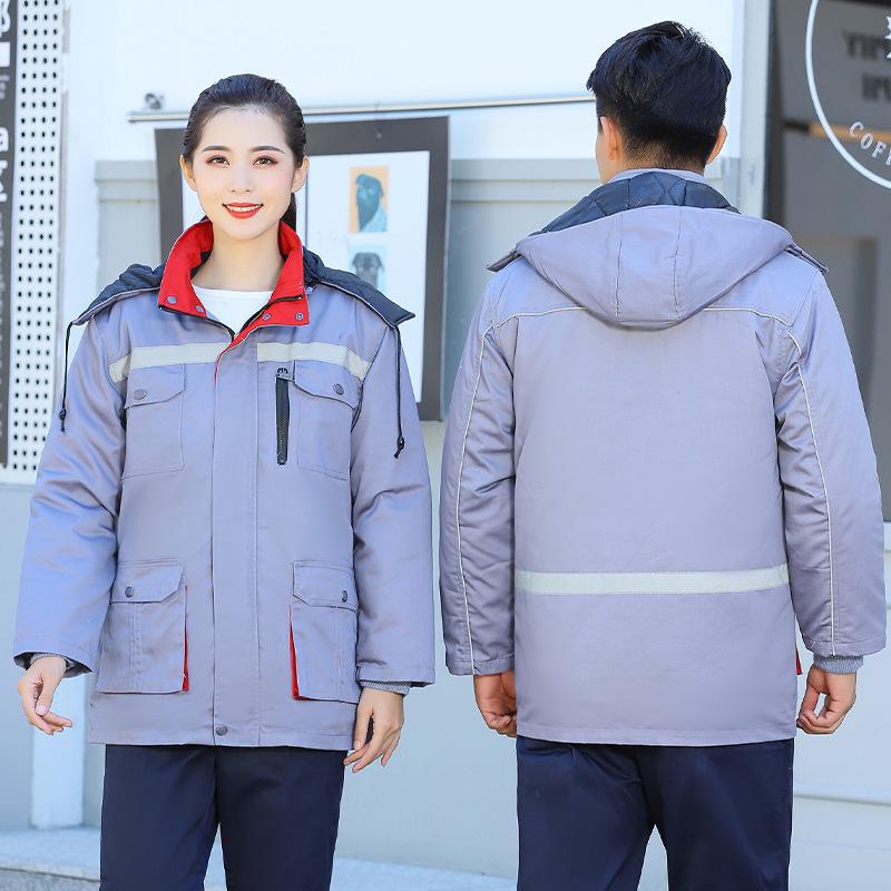 Men's Winter Cotton Work Jacket - Warm, Thickened, Cold Protection for Auto Repair and Workshop Jobs