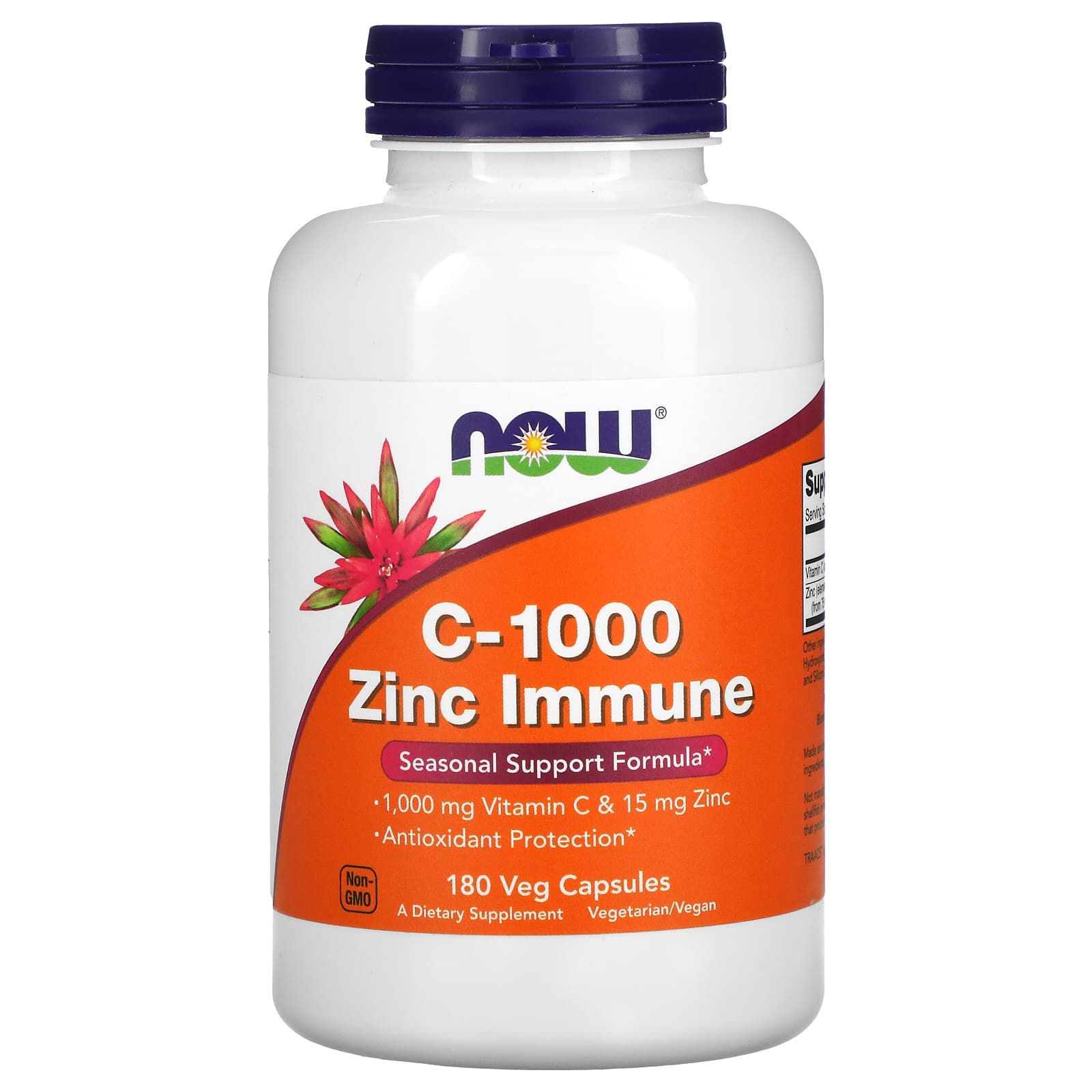 

NOW Foods, C-1000 Zinc Immune, 180 овочевих капсул
