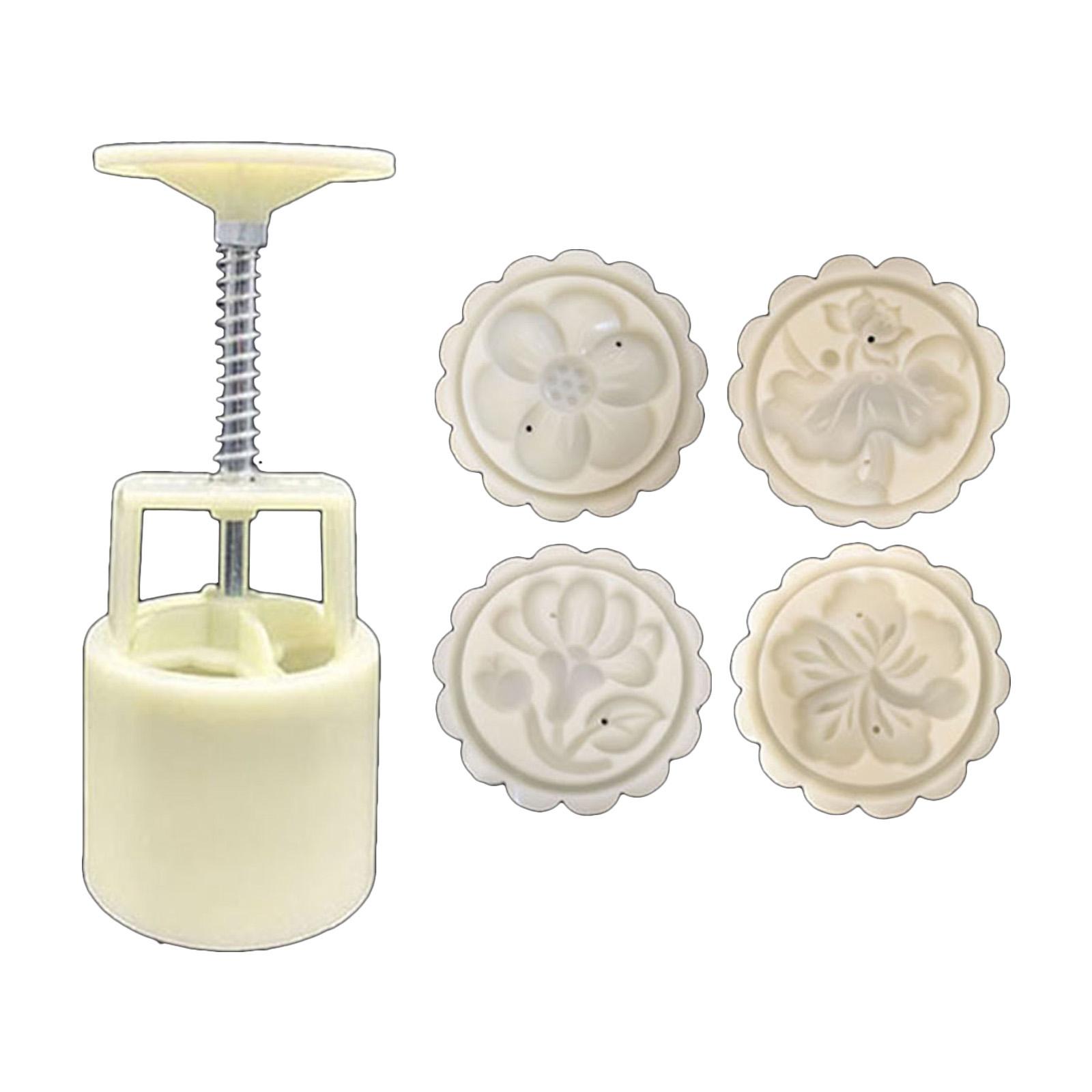 Plastic Mooncake Mold 50g Cookie Cutter Set 3D Stamps Mid Autumn Food 1