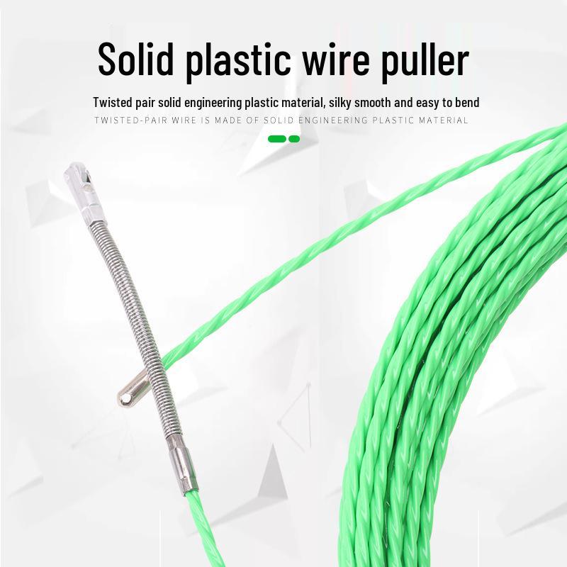 Electrician Wire Puller: Steel Wire with Plastic Coating for Electrical and Network Cables, Conduit Threader, and Wire Conduit Puller