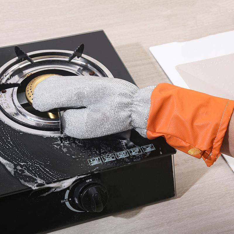 Dishwashing Gloves Silver Fiber Dish Washing Gloves Heat-resistant Kitchen Cleaning Gloves