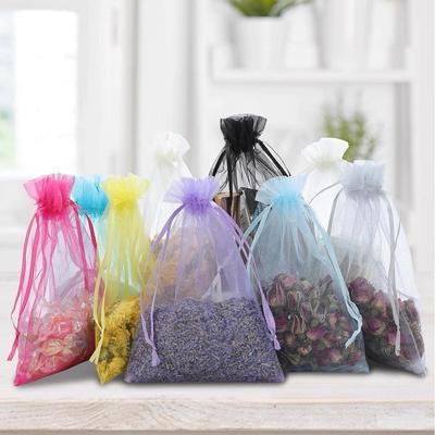 10/20/50PCS Colorful Drawstring Mesh Gift Packaging Bag Organza Jewelry Storage Bag Wedding Christmas Candy Decoration Bag
