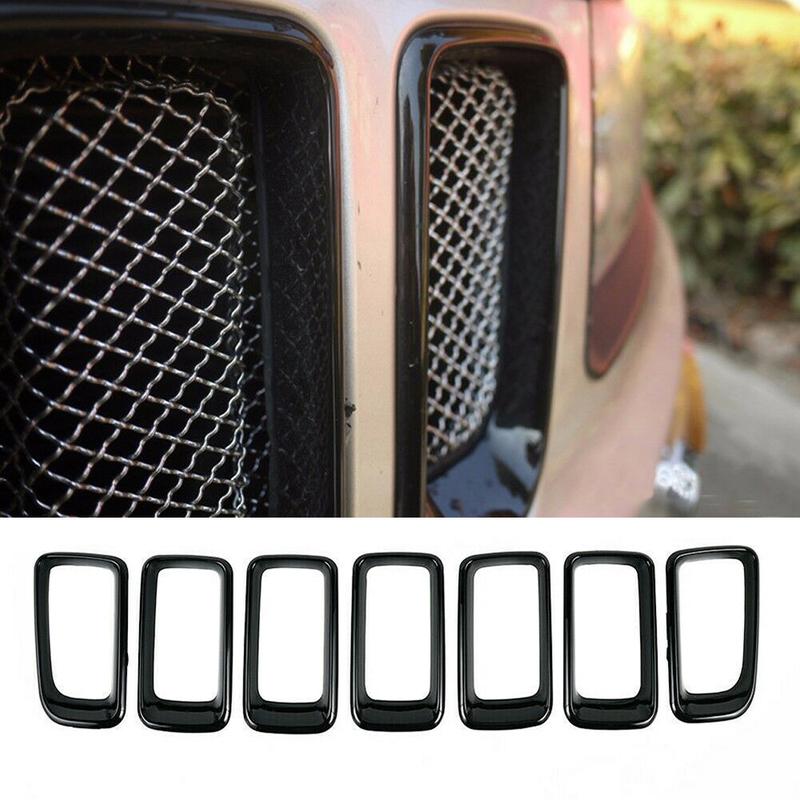 7PCS Front Grille Cover Grill Ring Erts Frame Trims Kit 68109865AA for Jeep Compass 2011 2012 2013 2014 2015 2016
