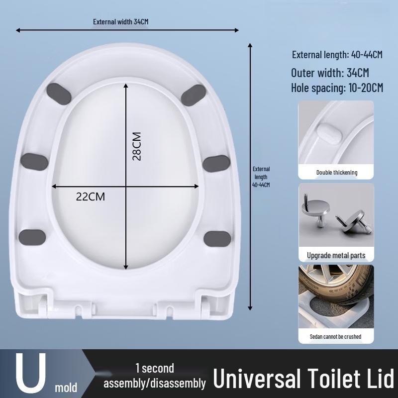 MDNG Universal Slow-Close Thickened U-shaped Toilet Seat