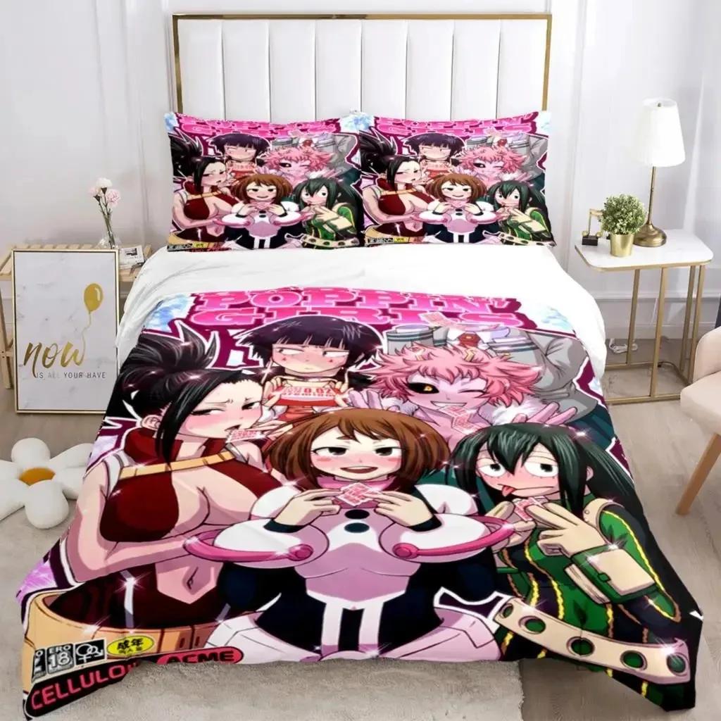 Fashion My Hero 3D Anime Print Thre Piece Beding Set Fashion Young Boys Or Adult Peoples For Beds Comfortable Quilt Covers Pilowcases Beding Set Gift