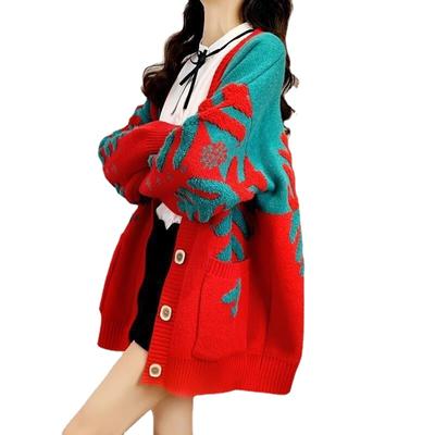 VANGULL Brand Women Sweater Coat Plus Size Knit Cardigan Korean Loose Single Breasted  Long Sleeve Christmas Sweaters