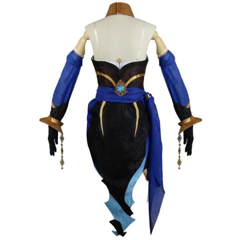 Cosplay kostým Layla Sumeru Layla Full Set Pokrývka hlavy Šaty Punčochy Paruka Anime Cosplay Šaty Layla pro komiks