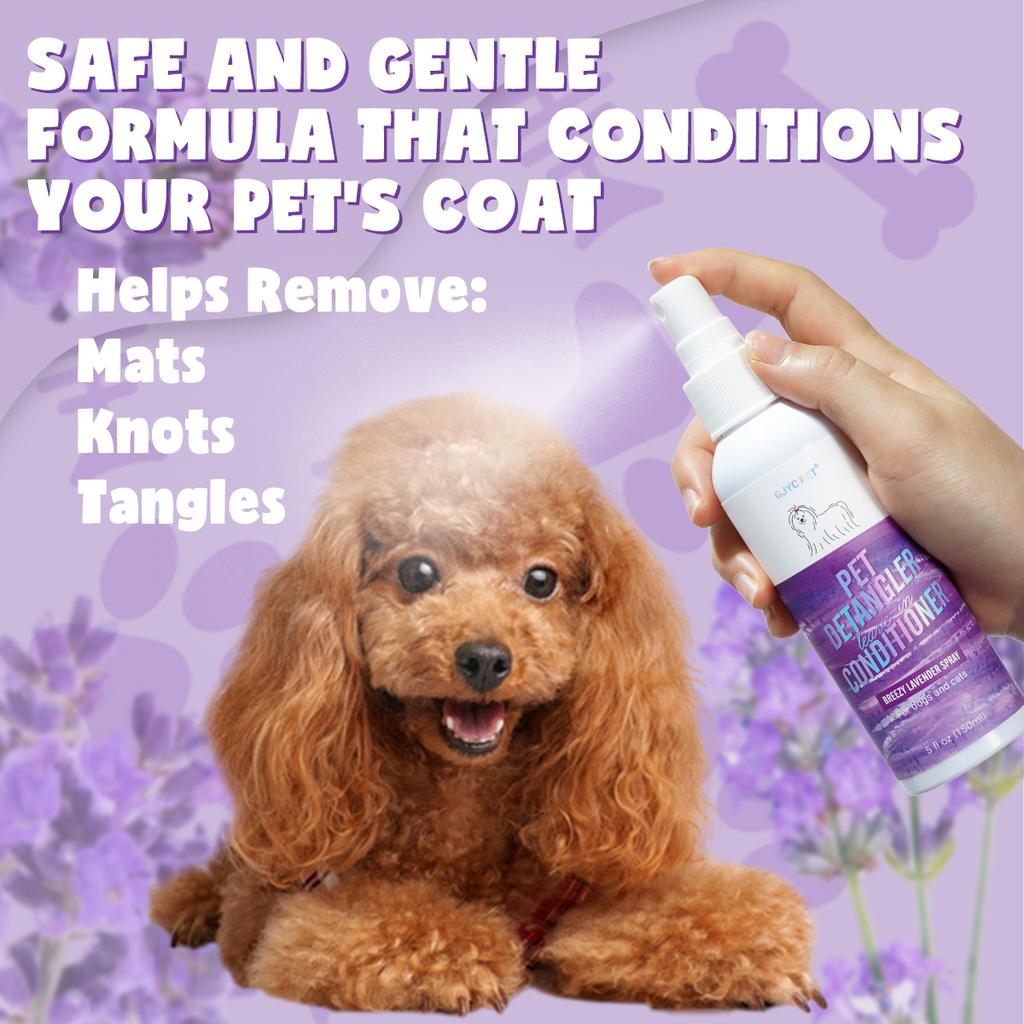 Lavender Pet Hair Detangling Spray Stain Removal Leave-In Conditioner Softens Knotty Fur For Cats And Dogs
