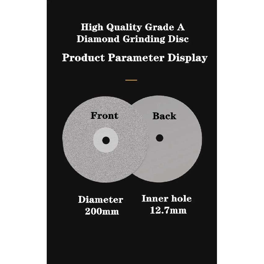 8 Inch 200mm Single Side Diamond Coated Flat Lap Wheel Polishing Wheels Jewelry Grinding Polished Disc 46-2000 Grit