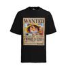 One Piece Shirt Wanted Bounty Monkey D. Luffy Anime Mens Organic S-XXXL