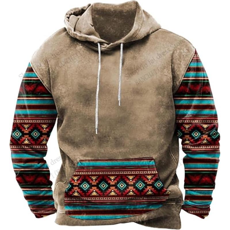 Western Ethnic Hoodie Sweatshirt Vintage Pattern 3d Print Hoodie Men Women Fashion Oversized Tracksuit Men Clothes Moletom Sport