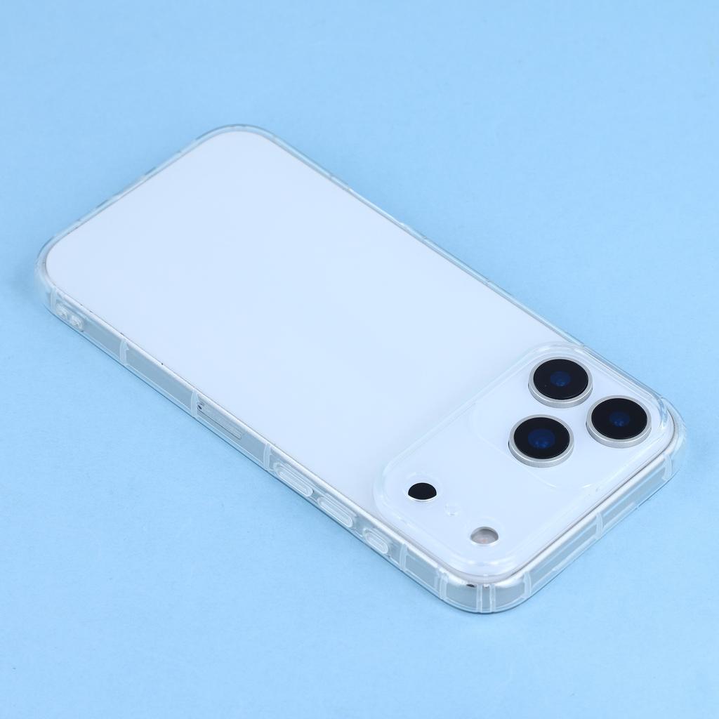 For iPhone 17 Pro Max Case Airbag Protection TPU Clear Phone Back Cover Large Lens Cutout