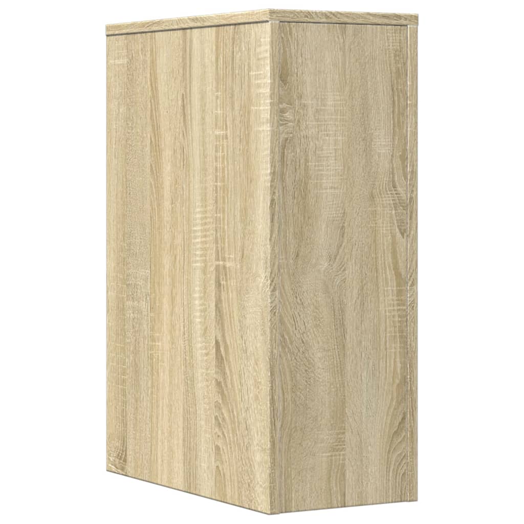 Narrow Bathroom Cabinet with Casters Sonoma Oak Wood Based Material