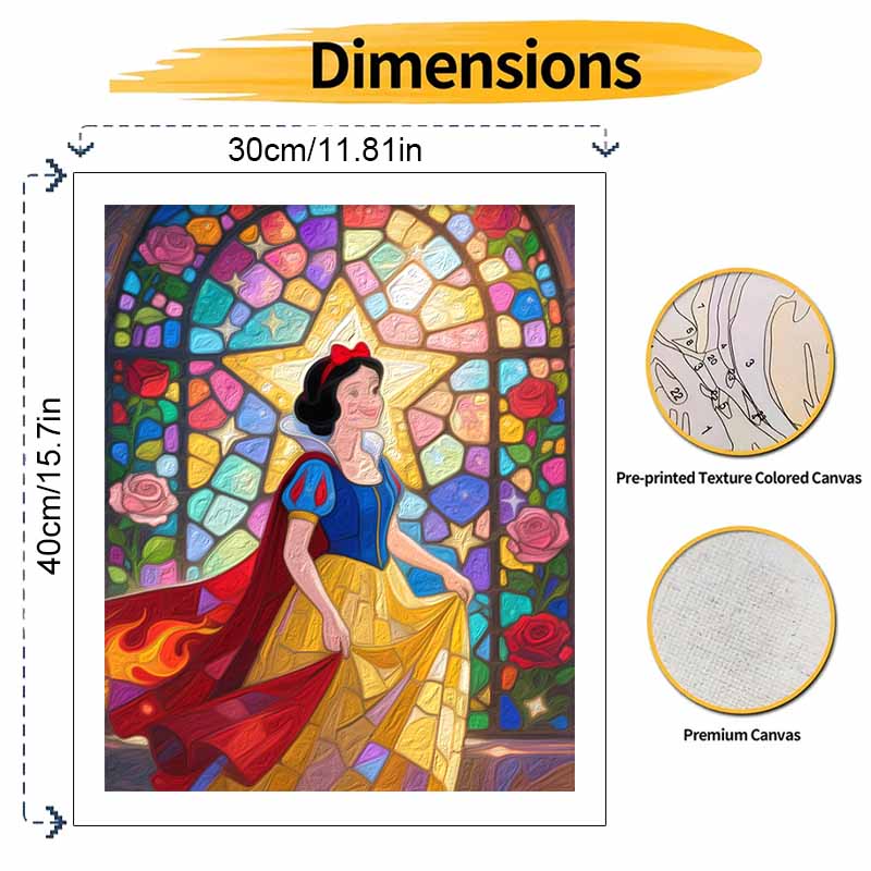 Disney Oil Painting Hand Painting Coloring Painting Handmade Diy Home Decoration Gift Stained Glass Princess