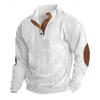 Men's Pullover for Autumn and Winter, Suede Lapel Striped Sweatshirt, Casual Striped Knitted Shirt for Young People