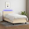 Vidaxl Continental Bed With Mattress, Cream, 90X190 Cm, Fabric