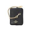 Coach Card Case Solid Color Leather Coin Purse Women Accessories Black 6303-IMBLK