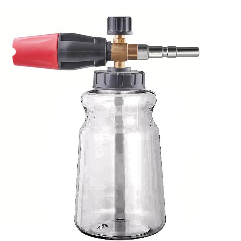 1pc Snow Foam Cannon Lance With 1L Bottle Pressure Washer Car Wash Clear Snow Cannon Big Mouth, 1/4 Quick Connect For Nilfisk