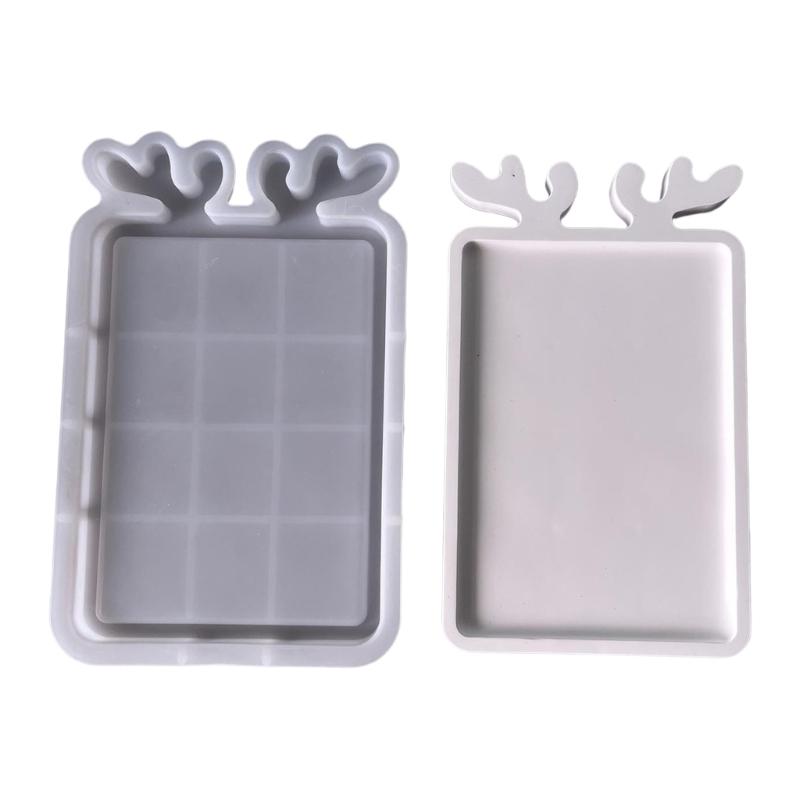 

Food Grade Handmade Trays Moulds Deer Antler Shape Jewelry Dish Molds Silicone Texture Present for Art Enthusiasts 1