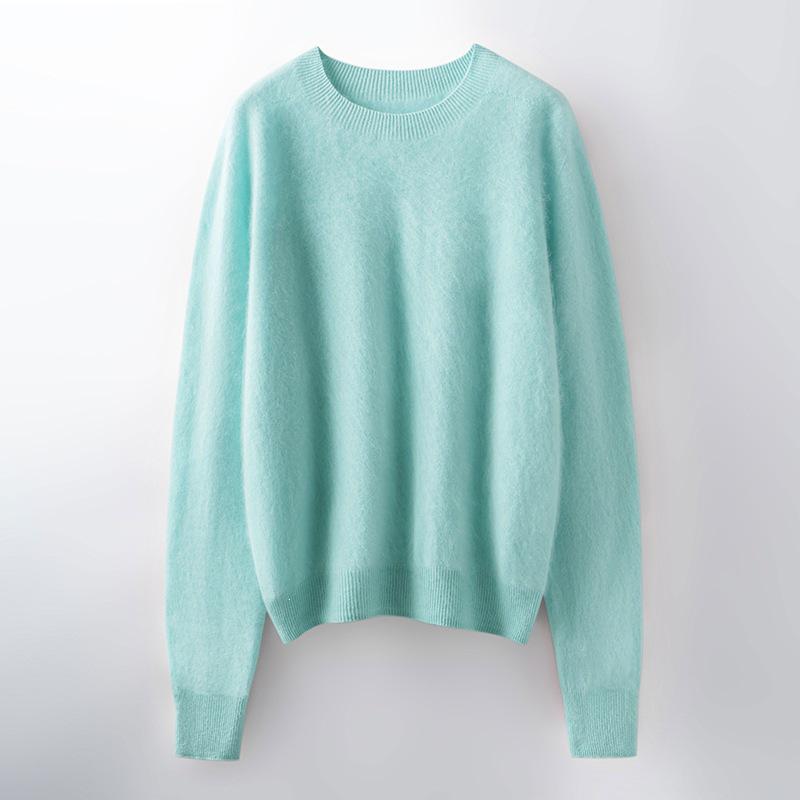 Women's Seamless Brushed Wool Cashmere Sweater - Ready-to-Wear Knitwear Base Layer