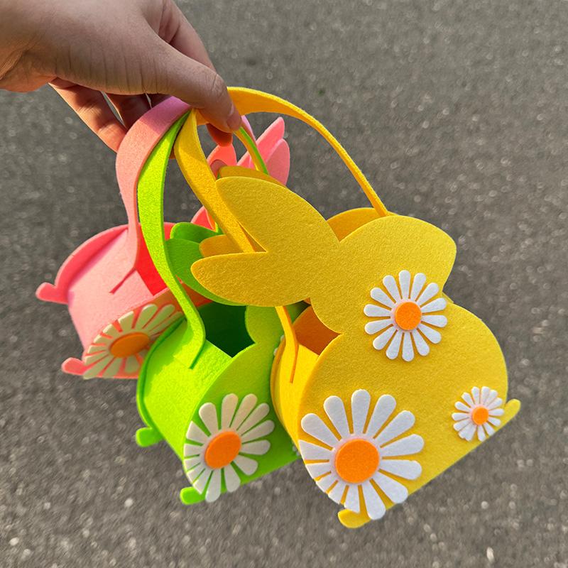 2026 Osterhase Korb, Weiche Filz Süßigkeiten Tragetasche & Geschenklagerung, Kinder Osterparty Dekoration & Eiersuche Spiel Requisiten Geschenktaschen