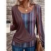 IHUASU Women's Fashion Casual Long Sleeve O Neck Blouses & Shirts International Design