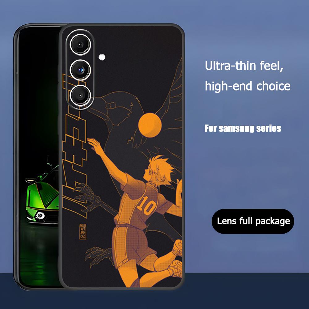 Haikyu Anime Shoyo Hinata Phone Case For Samsung Galaxy S25 S24 S23 S22 S21 S20 Plus Ultra Note20 Soft Black