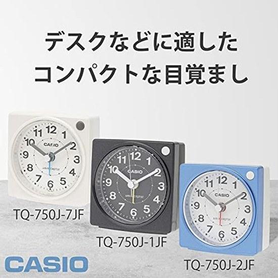 CASIO Alarm Clock Radio-Controlled Table White Analog Desktop Compact Light TQ-750J-7JF