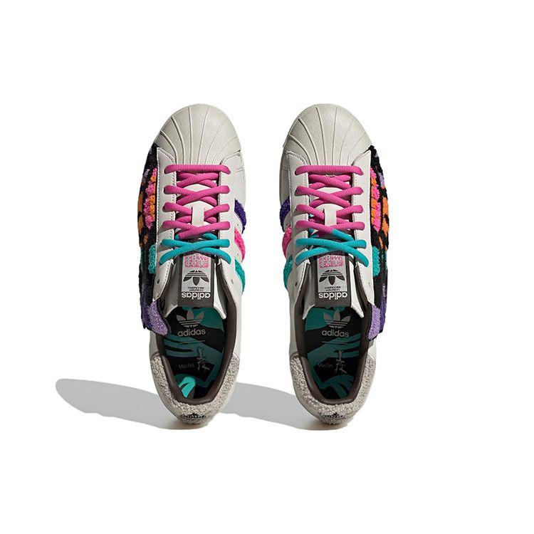 Adidas Originals Han Meilin X  Superstar 80S Rooster Leather Low-Top Sneakers Unisex Sneakers White Black Pink ID4386