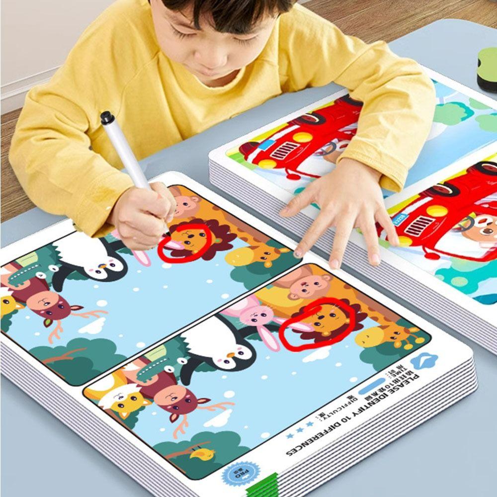 

64 Pages Puzzle Board Game Card Rewritable Picture Books Puzzle Toy Kids