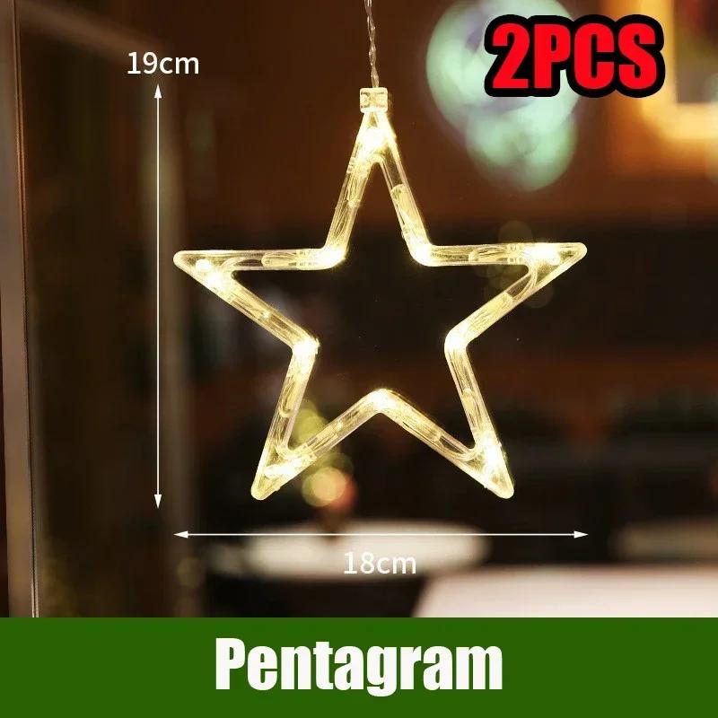 LED Christmas Lights String Decorative Lights Santa Claus Display Window Suction Cup Lights Christmas Tree Colored Lights