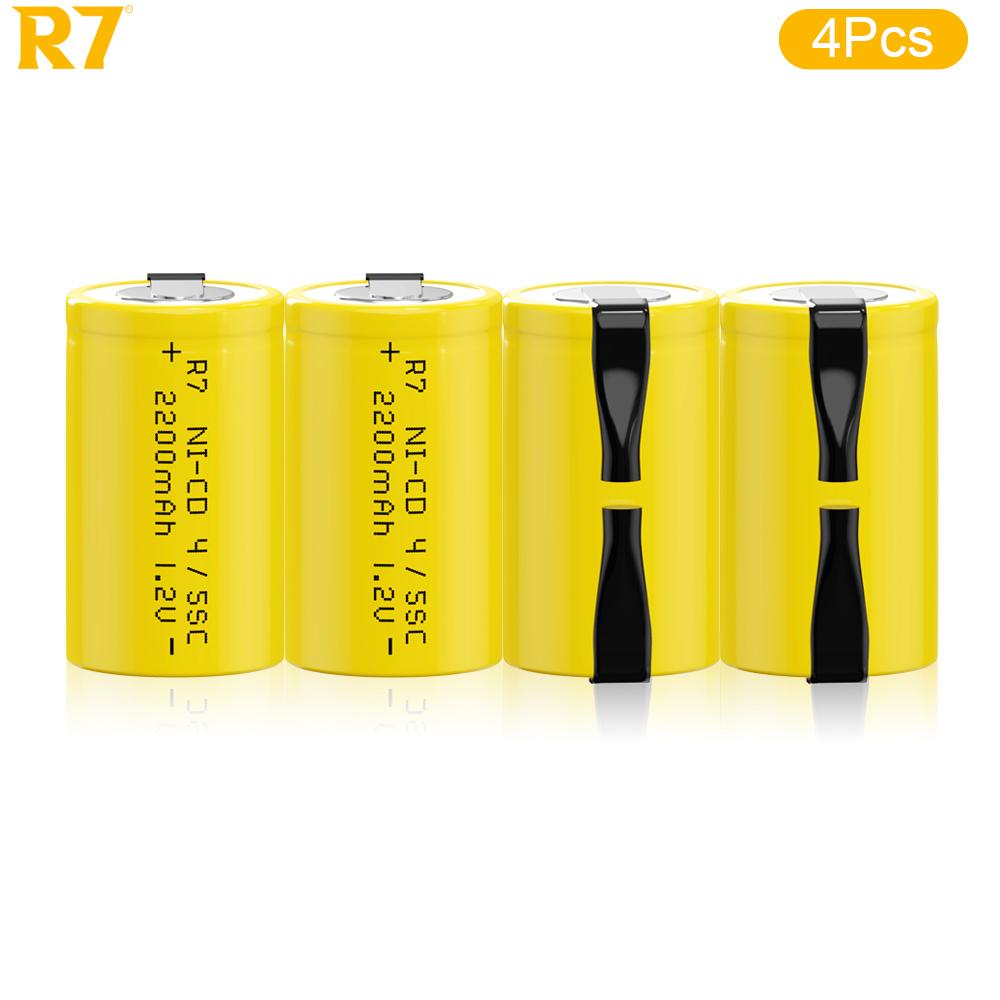 4/5SC Ni-Cd 1.2V 2200mAh Rechargeable Battery with Tongue for Electric Drills and Screwdrivers - High Capacity and Long Life