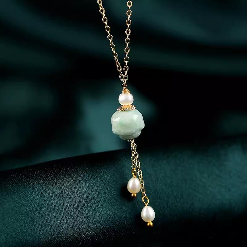 

Классический браслет из натурального жемчуга и нефрита, женский, высококлассный, с универсальным простым браслетом и набором аксессуаров