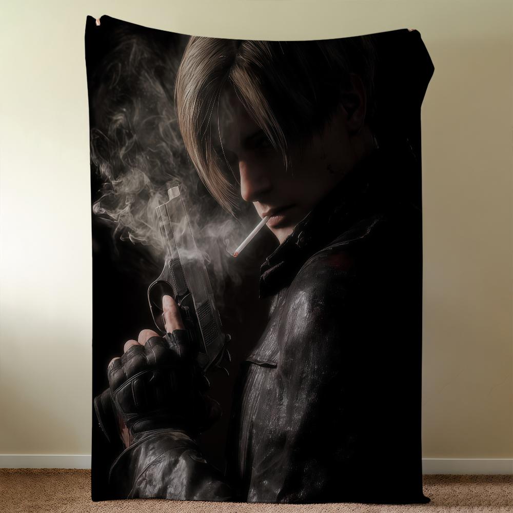 Leon Scott Kennedy R-ResidentS-ES Blanket Throw Super Cosy Plush Living Room Sofa Couch Childish Birthday Gifts