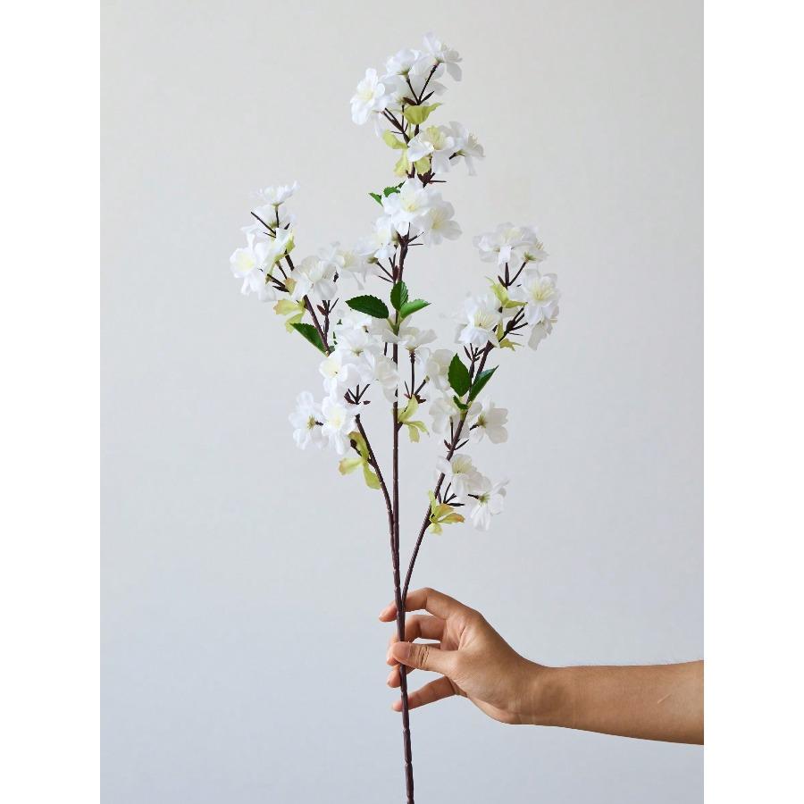 Ramuri Artificiale de Cireș în Flori 27.6'' Albe Flori Artificiale de Cireș Ramuri de Piersic Tulpini Înalte de Mătase pentru Decorarea Casei, a Livingului, a Mesei din Sala de Mese