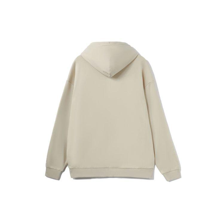 Li Ning Sports Fashion Series Embroidered Logo Fleece Pullover Sweatshirt Unisex Sweatshirt Oyster-Gray AWDRD42-6