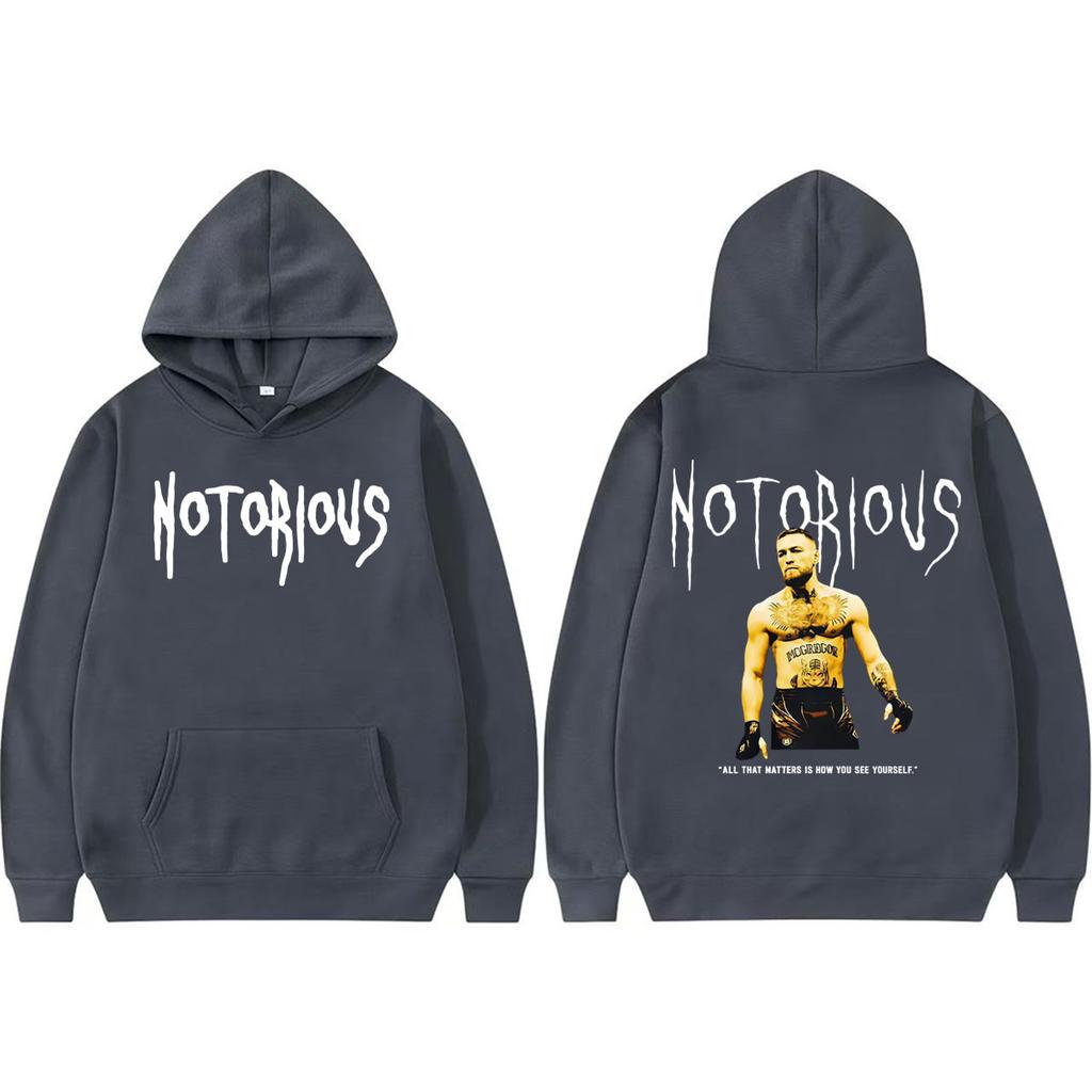 Conor McGregor The Notorious Merch Sweatshirt Erkek Kadın Moda Günlük Polar Kapüşonlu Sweatshirt Retro Kapüşonlu Svetşörtler