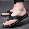 2025 high-end comfortable men's summer wear a pedal on the first layer of cowhide men's flip-flops European station slippers men's trend
